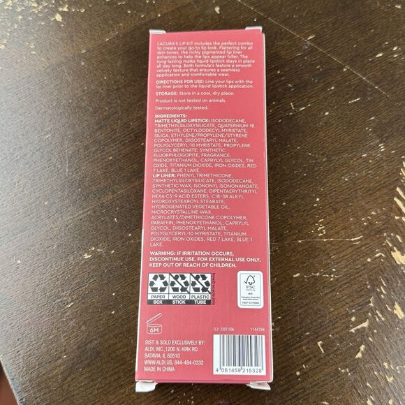 Lacura Lip Kit Berry Matte Liquid Lipstick .08 Oz & Lip Liner .04 Oz Combo Tone - Picture 2 of 2